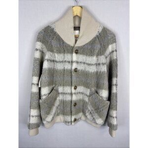 Diesel Alpaca Wool Blend Cardigan Jacket Women’s S Gray Stripe‎ Button